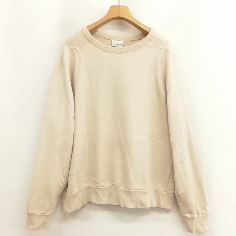 DRIES VAN NOTEN 定番スウェットシャツ S クリーム色 ドリスヴァンノッテン DRIES VAN NOTEN プルオーバー スウェット