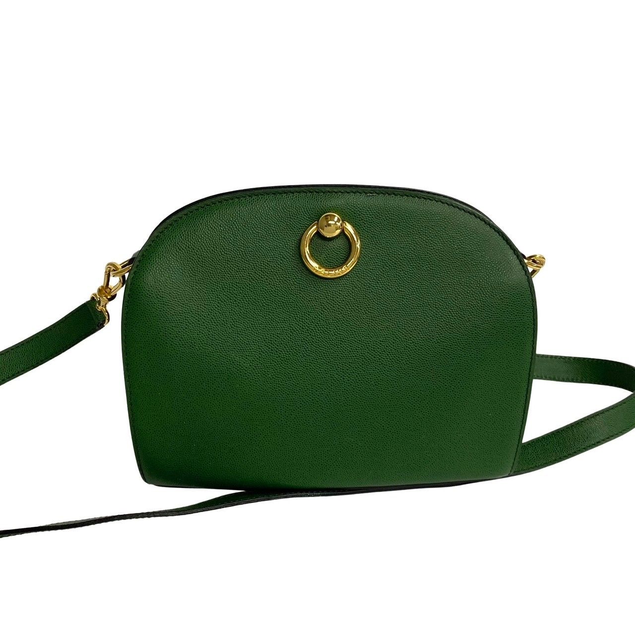 極 美品 CELINE セリーヌ ヴィンテージ リング ロゴ 金具 レザー 極 美品 CELINE セリーヌ ヴィンテージ リング ロゴ 金具 レザー