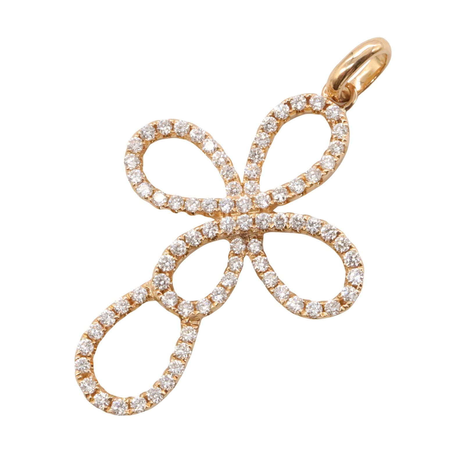 ジュエリー JEWELRY ペンダントトップ ダイヤモンド ペンダントトップ ﾀﾞｲﾔ 3.5g K18PG ピンクゴールド ダイヤモンド トップ レディース Used A