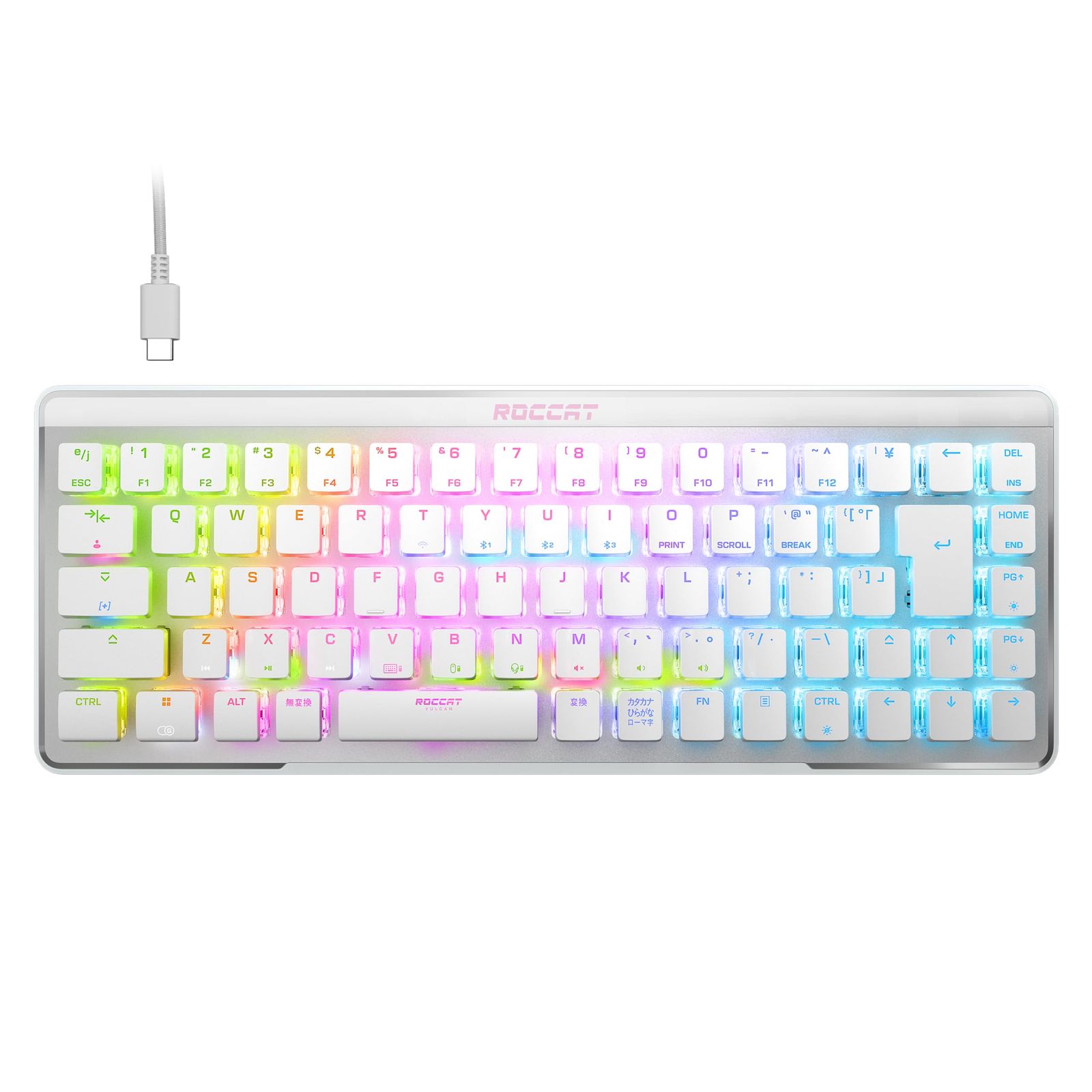 ROCCAT ゲーミングキーボード Vulcan II Mini Air 日本語配列(JIS) ワイヤレス 2.4GHz/Bluetooth ホワイト/白 ミニ(65%) オプティカル リニア RGB カスタマイズ オンボードプロフィール【日本正規代理店品】 