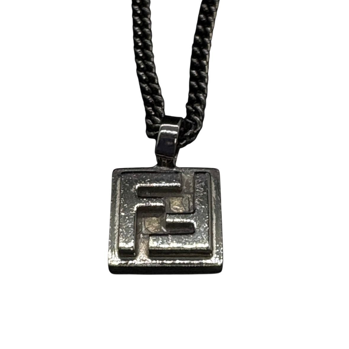 ♪3093 FENDI フェンディ ネックレス FFロゴ シルバー ロゴ