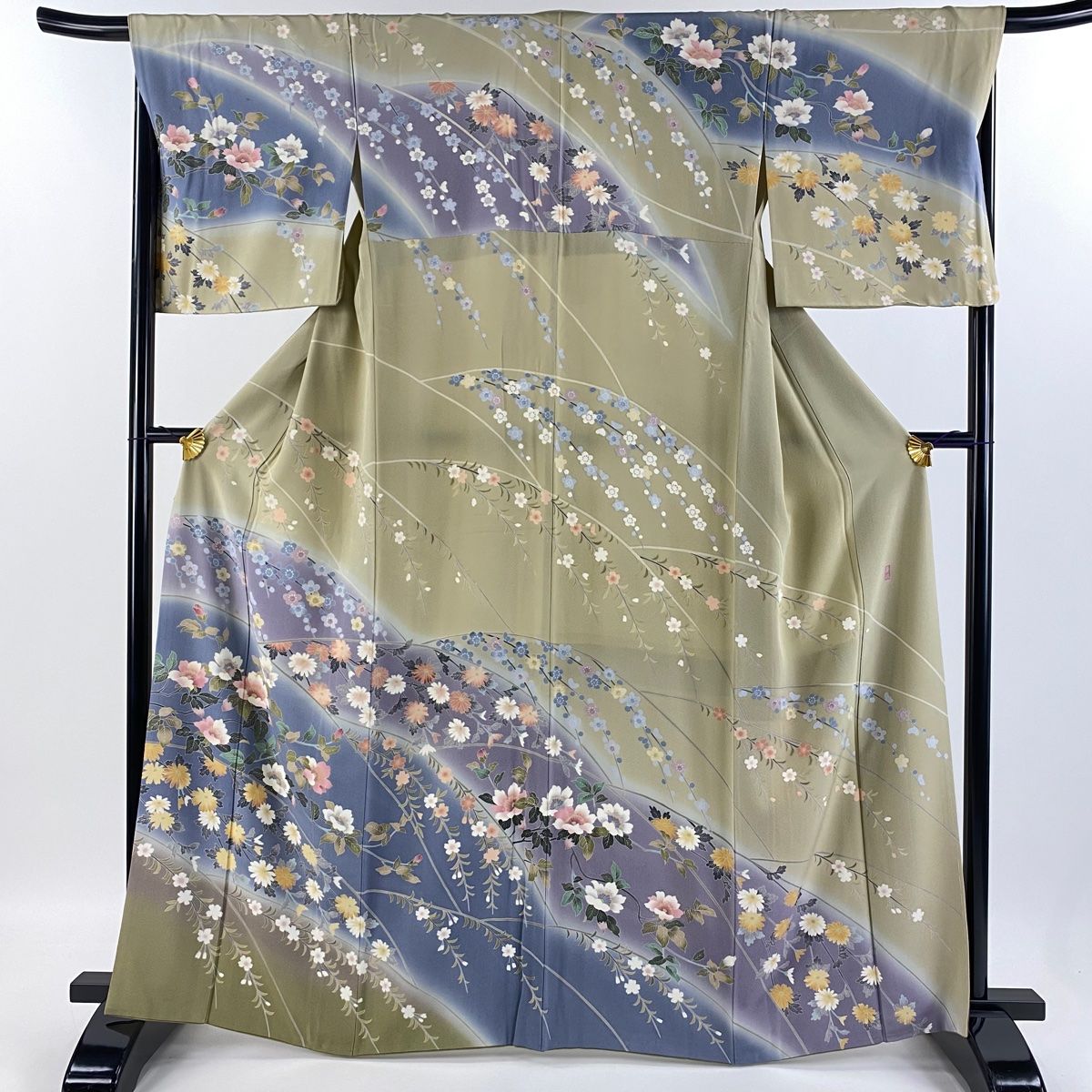 平和屋着物○訪問着 絞り 舞花文 小田急百貨店扱い 正絹 逸品 AAAX0671zg