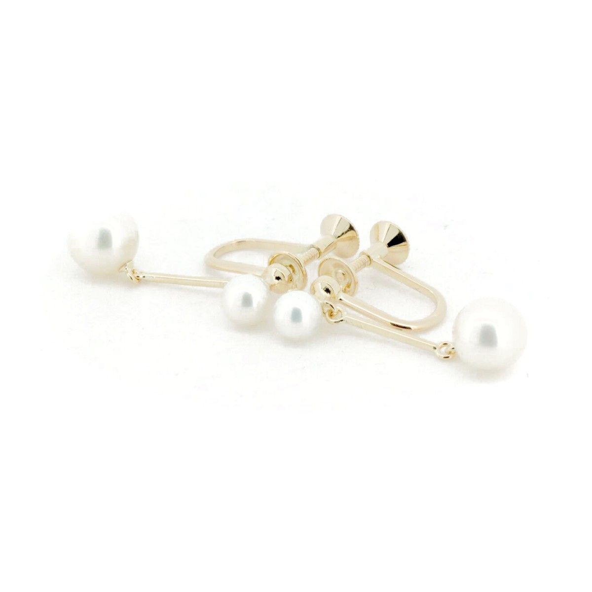 ミキモト パール イヤリング 7.4ミリ 5.0ミリ 真珠 K18YG(18金  