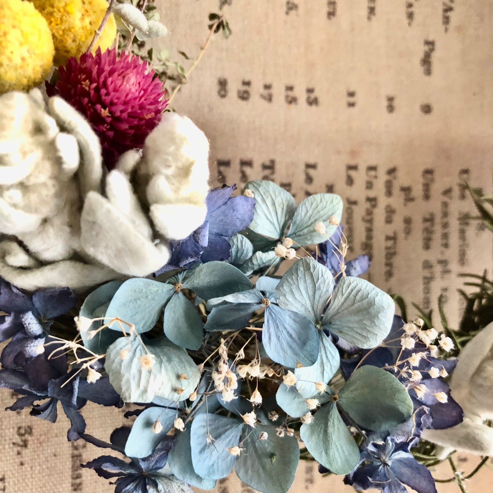 ✧•*✲ミモザと紫陽花のナチュラルスワッグ✲*•✧父の