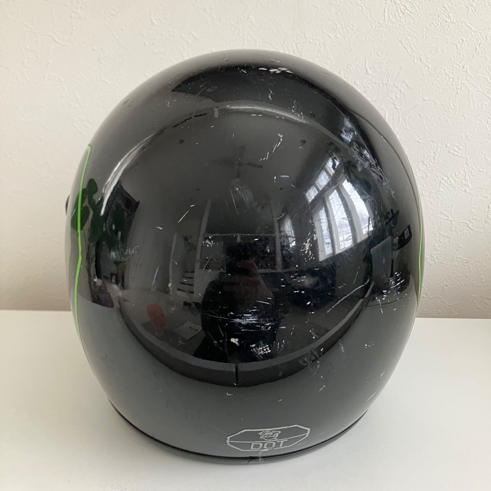 ARCTIC CAT フルフェイス ビンテージ ヘルメット Lサイズ 旧車 シールド ハーレー レーサー バイク 黒 緑 USA SHOEI Arai BELL NOITHATQUANGTHANH_NET