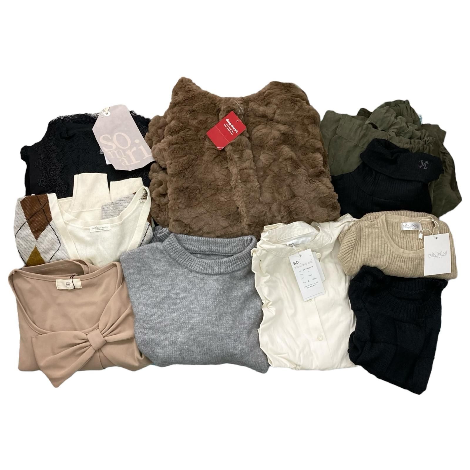 186004 タグ付き Fサイズ 冬服 レディース 10点まとめ売り