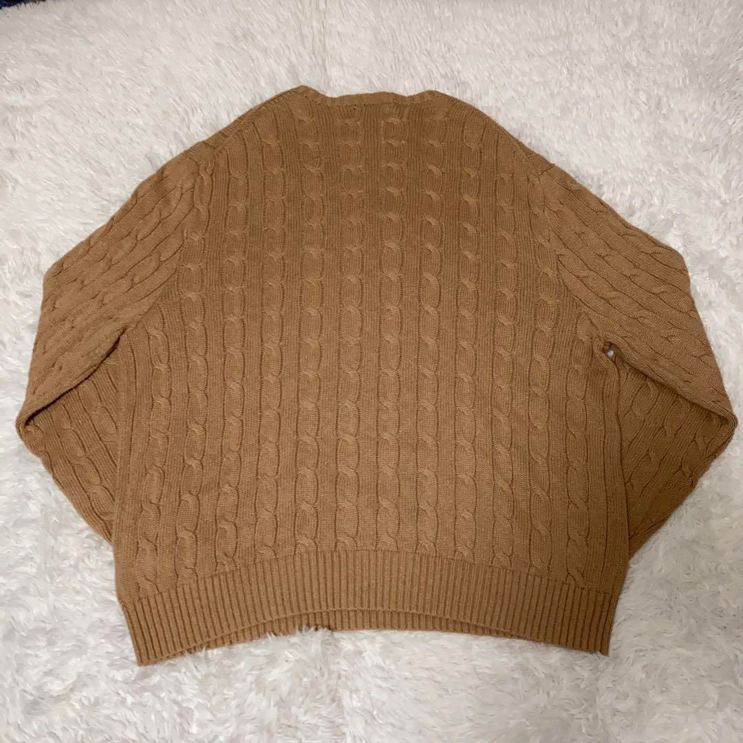 【2XLサイズ】RALPH LAUREN ケーブルニット 刺繍ロゴ ベージュ 2XLサイズ】RALPH LAUREN ケーブルニット 刺繍ロゴ ベージュ