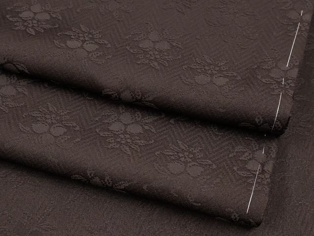 平和屋着物 上 撫松庵 色無地 草花地紋 鉄黒色地 洗える着物 CYAA3338s5