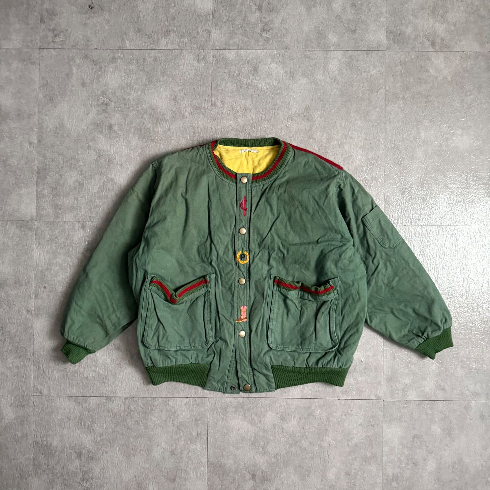 80s 90s OLD Vintage デザイン ブルゾン ジャケット 短丈