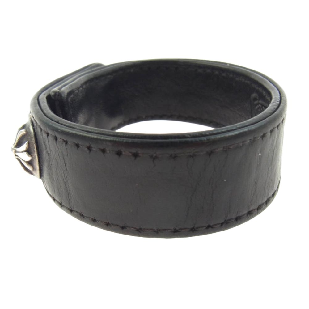 クロムハーツ CHROME HEARTS 【 3BTN 2SNP 】 CHROME HEARTS 3BTN 2SNP LEATHER BRACELET クロムハーツ クロス