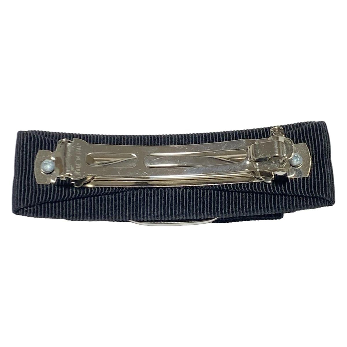 FERRAGAMO SalvatoreFerragamo サルバトーレフェラガモ バレッタ - シルバー×黒 ヴァラ