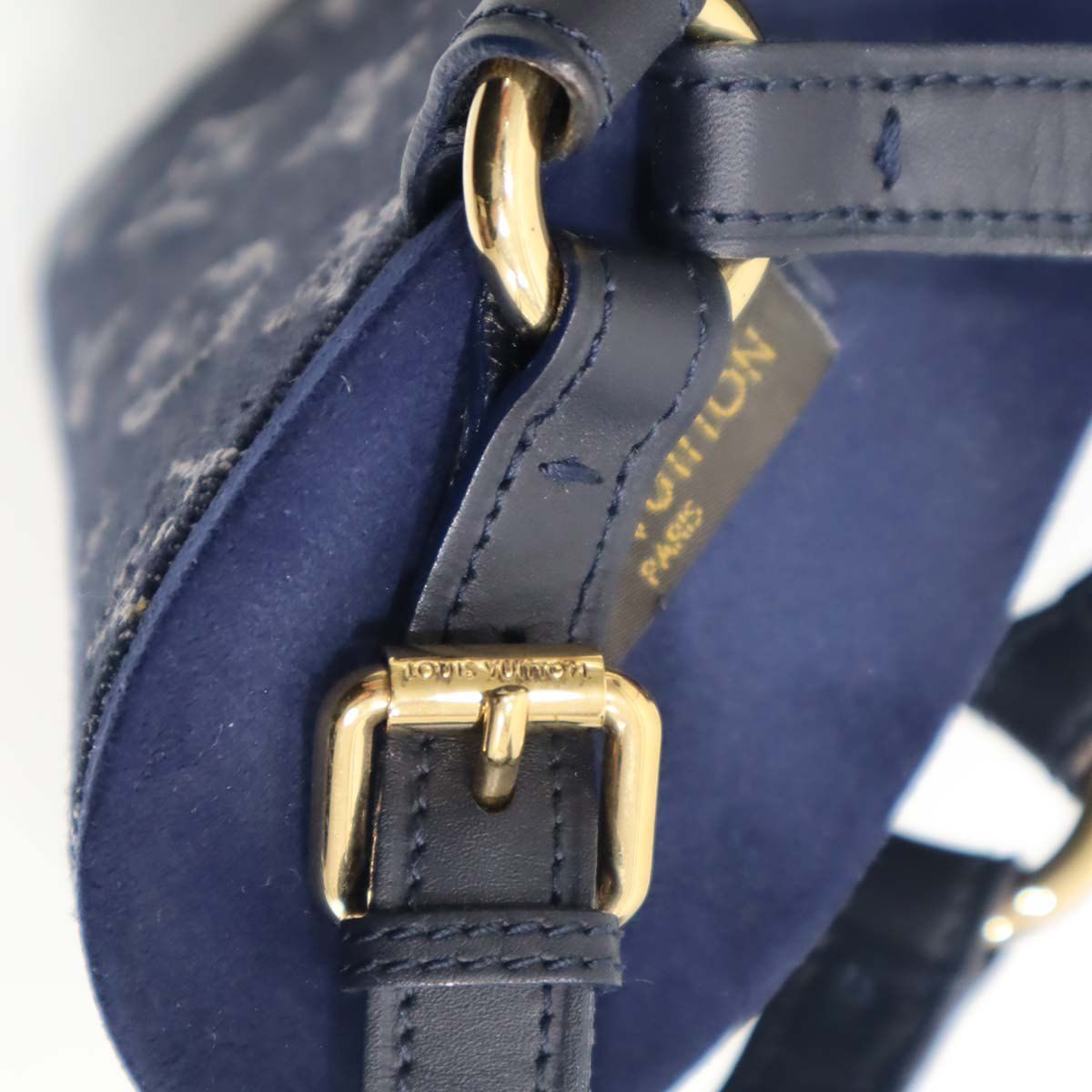 LV 靴 サンダル ウェッジソール ブルー デニム レザー 35 サイズ ルイ