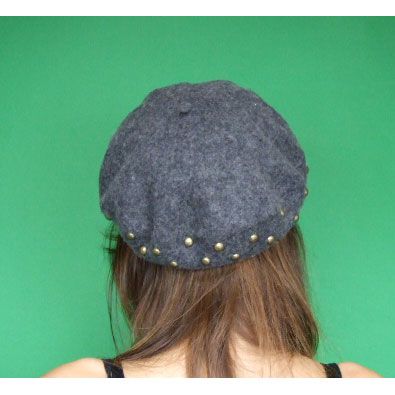 新品未使用ハットアタック ニット ベレー帽 在庫処分半額 Hat Attack ハットアタック スタッズ付きベレー
