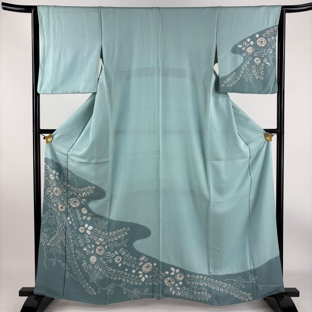 D339 振袖　紅型　鴛鴦　花模様　正絹　着物　袷　極美品 D339 振袖 紅型 鴛鴦 花模様 正絹 着物 袷 極美品 プレミアム古典 赤 吉澤