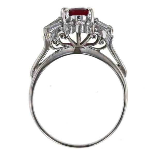 Pt900 プラチナ リング ルビー 0.62ct ダイヤモンド 0.35ct