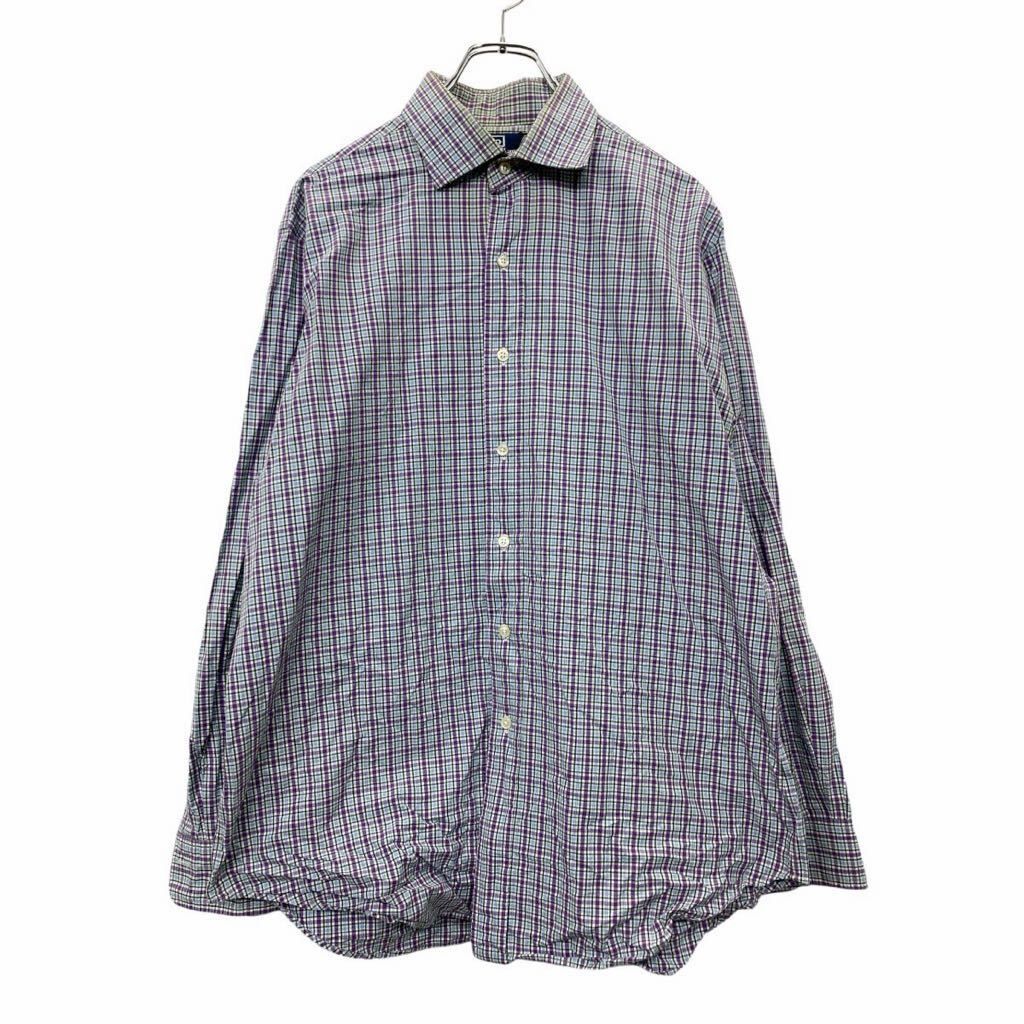 Polo Ralph Lauren 長袖 シャツ Lサイズ ポロラルフローレン チェック柄 クラシックフィット パープル 古着卸 アメリカ仕入 t2409-3483