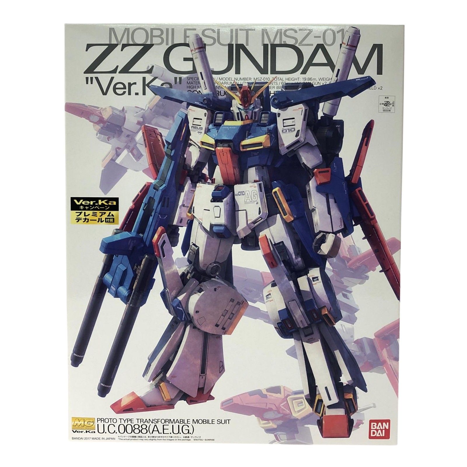 BANDAI バンダイ 機動戦士ガンダム MG 1|100 MG MSZ-010 ダブルゼータガンダム Ver.Ka プレミアムデカール同梱版