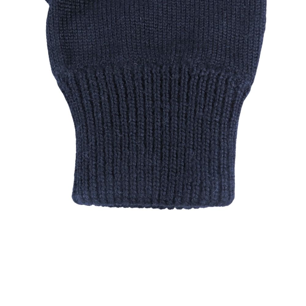  FENDI フェンディ ウール ニット グローブ 手袋 FFロゴ金具 アームウォーマー リブ ポーチ付き M 黒 ブラック メンズ 古着 手袋 小物