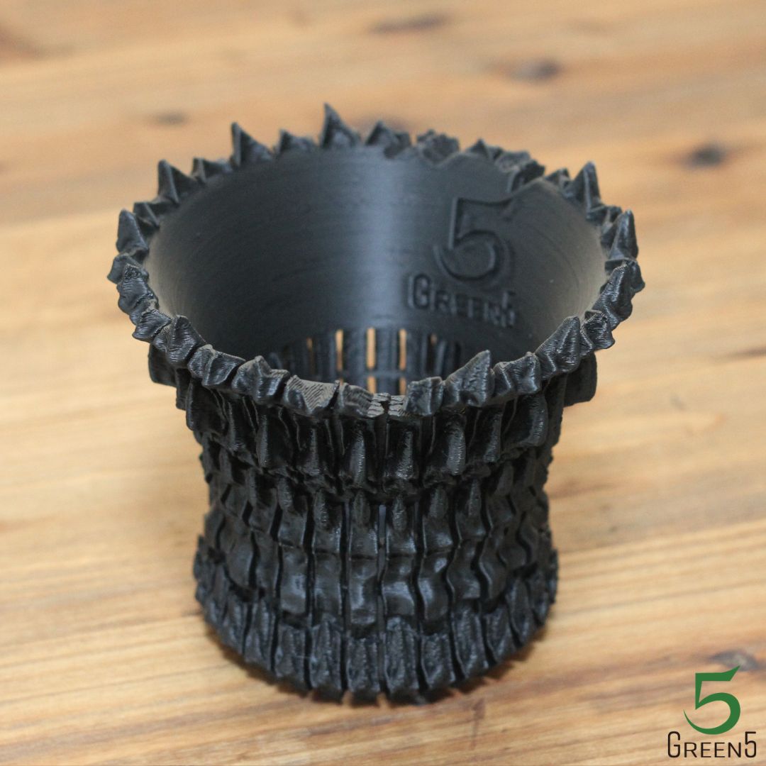 3Dプリント鉢 3Dプリンター鉢 作家鉢 植木鉢 Green5【ZARU201M】120mm