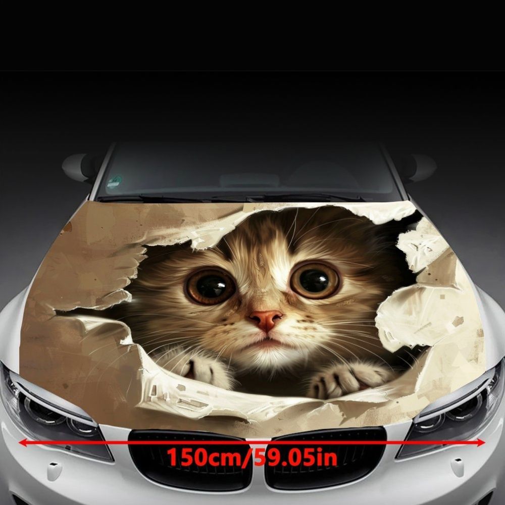 車の装飾に最適な美しい猫デザインのビニールラップ