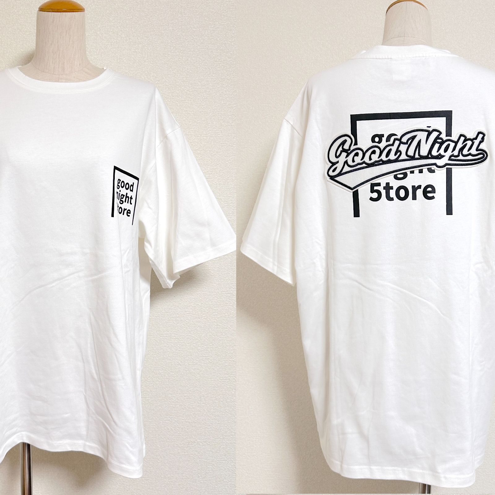 美品 goodnight5tore グッドナイトストア T-shirt patch-logo プリント 