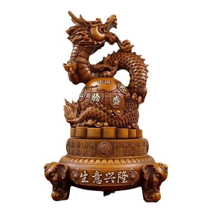 金ドラゴン彫刻 置物 中国