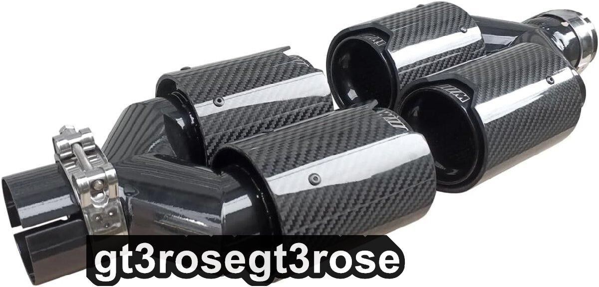 車のリアテール喉 カーボンファイバー 排気テールパイプマフラー デュアルアウトレット For BMW F22 F23 F30 F31 F32 F33 F36社外品2pWP 入荷