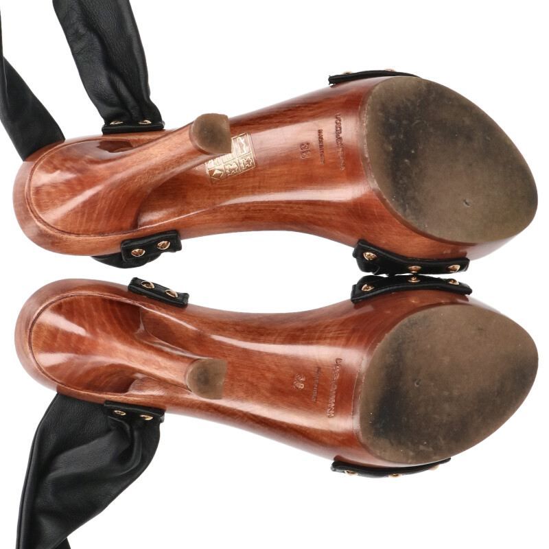  ドルチェアンドガッバーナ レザーアンクルストラップウッドミュール レディース 38 ミュール サンダル ミュール