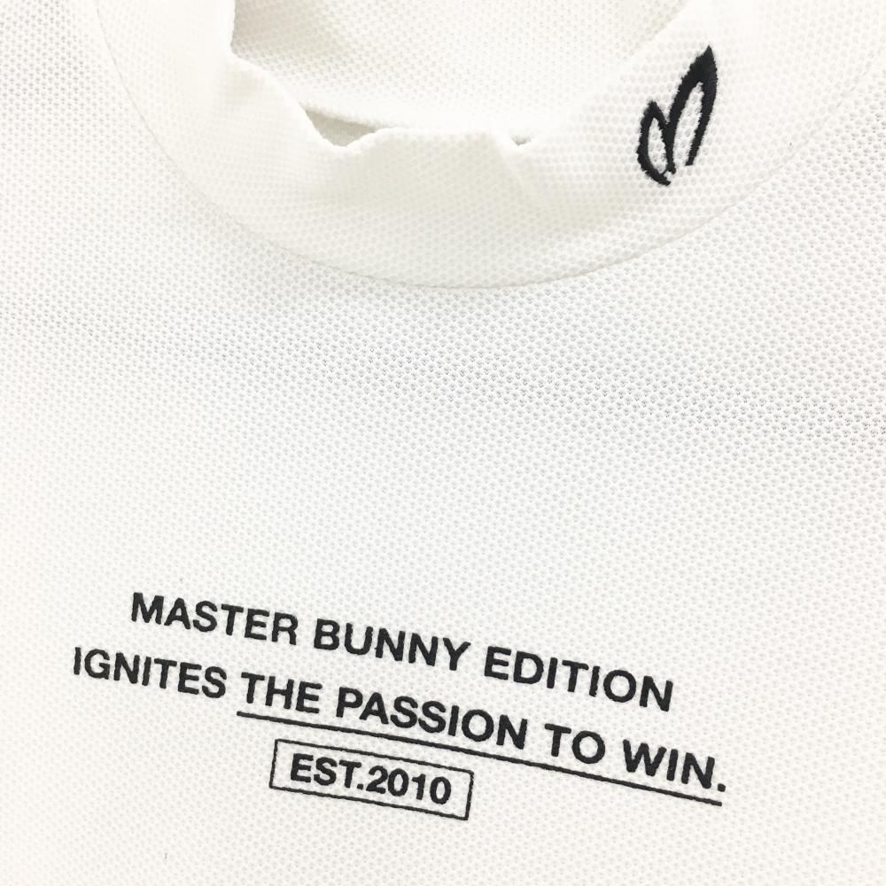 【美品】MASTER BUNNY EDITION サイズM(4)ハイネックシャツ 超美品】マスターバニー 半袖ハイネックシャツ 白×黒 レディース