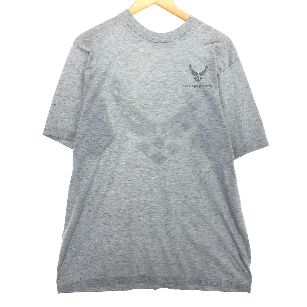 古着 U.S.AIR FORCE バックプリント ミリタリーTシャツ メンズL/eaa460176
