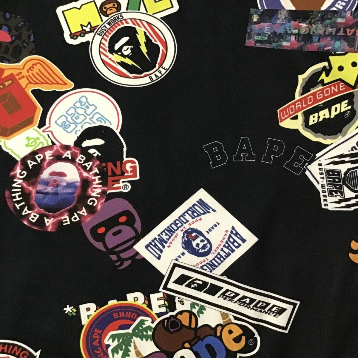 ☆2XL☆ Multi Motif Print フルジップ パーカー a bathing ape