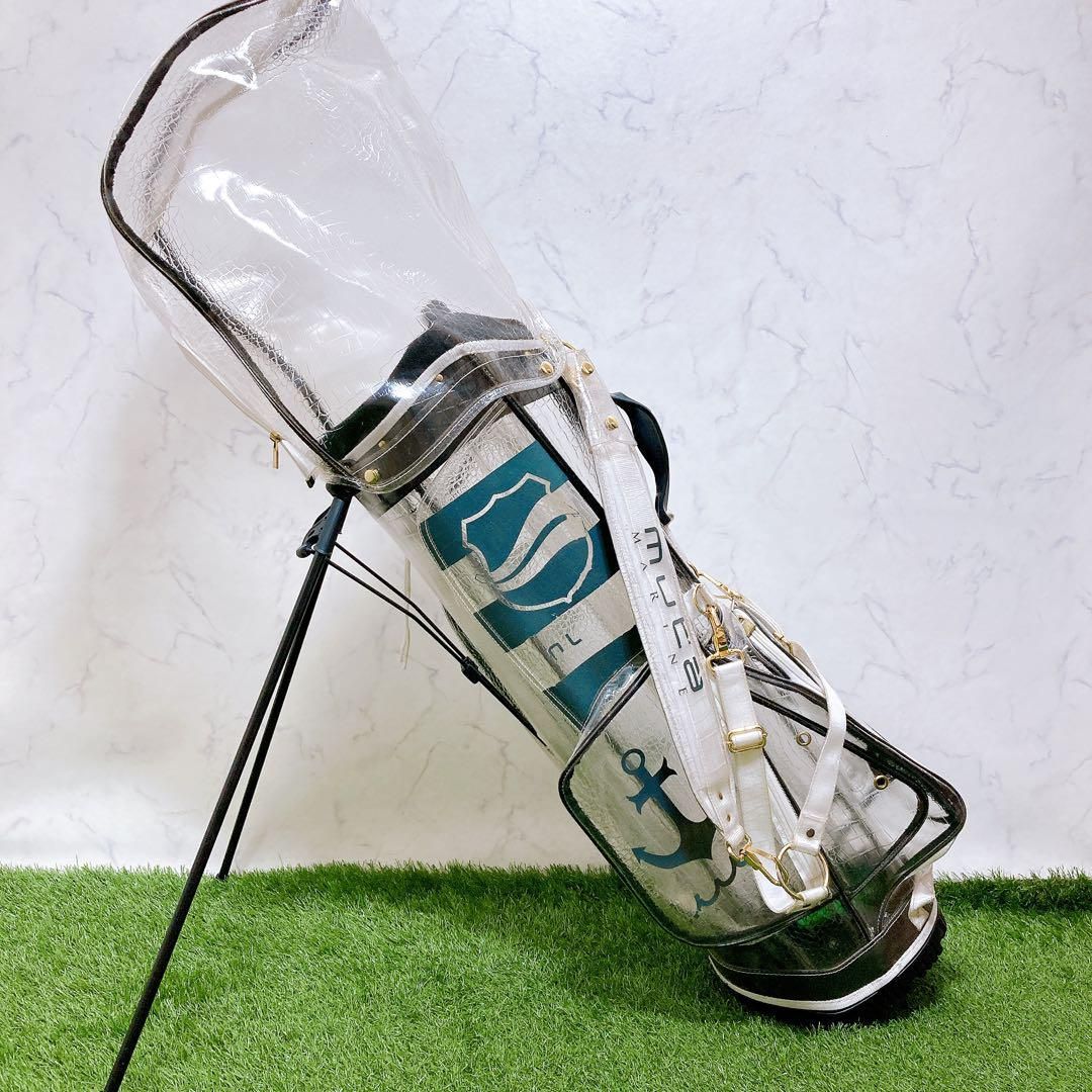 17ムータマリン ゴルフ クリア キャディバッグ クロコ スタンド