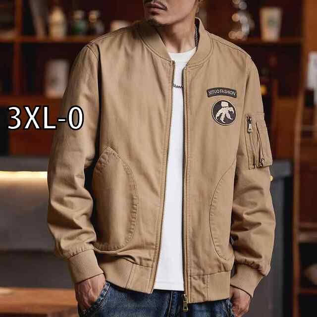 3XL-0 秋冬 コーデ メンズ 服 シンプル ファッション オシャレ 大人 かっこいい 大きいサイズ ストリート 紳士服 アメリカン MA 1 フライト ジャケット 綿 レトロ トップス 服 ワーク ジャケット