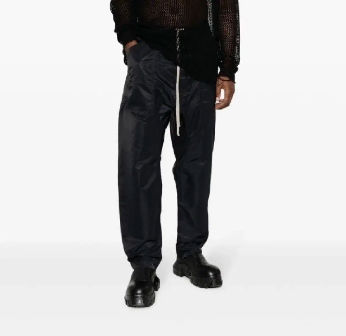 XS Rick Owens リックオウエンス ダークシャドウ ナイロン クラシック ドローストリング パンツ 黒