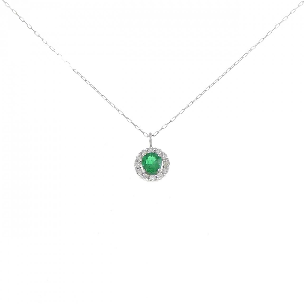 PT950|PT900 エメラルド ネックレス 0.10CT