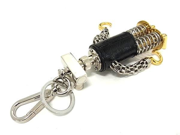 □極美品□ PRADA プラダ ロボットブリキ サフィアーノレザー
