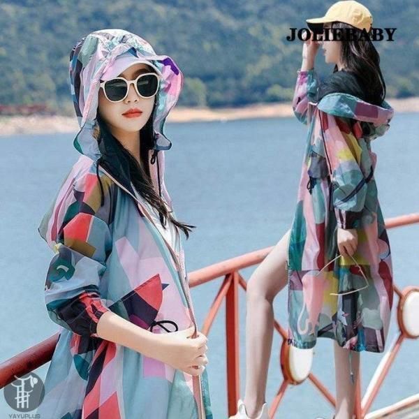 ラッシュガード 日焼け止め レディース 紫外線対策 ロング丈 ラッシュパーカー ジップアップ uvカット フード付き 通気性 薄手 夏服 旅行 YEYt 115