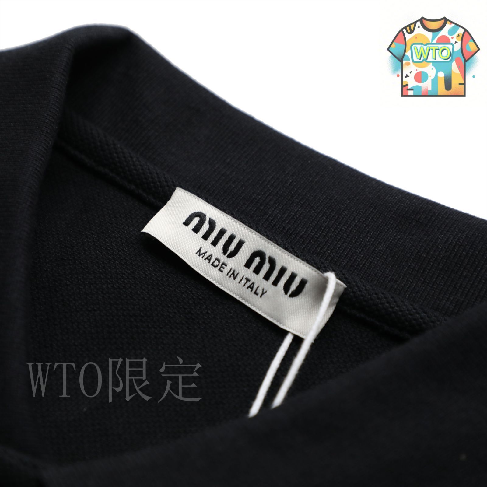 今日特価】Miu Miu 刺繍ロゴ カジュアルポロシャツ ミューミュー