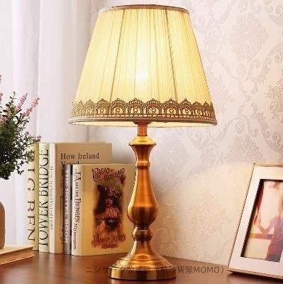 布シェード テーブルランプ アンティーク調 ライトモダンインテリア 寝室 ランプ ベッドサイドランプ 卓上スタンド