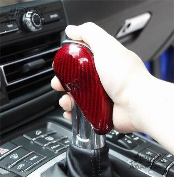 送料無料 最安値◆ポルシェ マカン 2014年- 高品質 カーボンギア シフト ヘッド カバー トリム 内装ガーニッシュ ２色可選