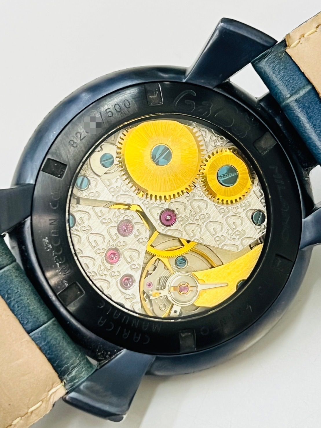 ガガミラノ マヌアーレ48MM 500本限定 5016.4 純正革ベルト メンズ