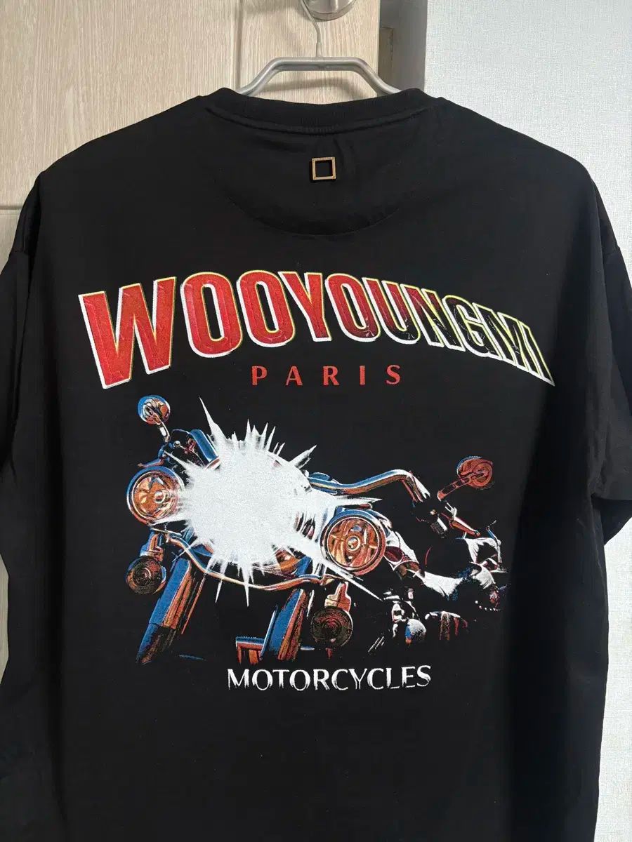 WOOYOUNGMI ウーヨンミ バックロゴ ライダースジャケット 半袖 46 オーバ 実寸 100 105