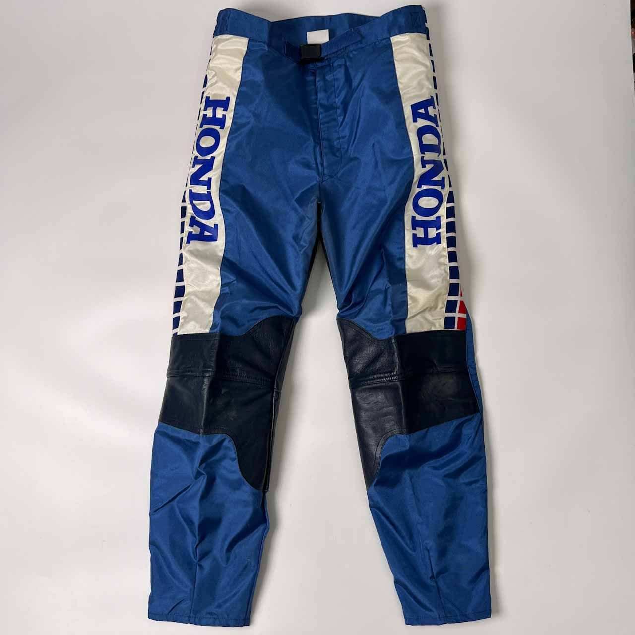 80s 90s HONDA ホンダ 切替本革 裏メッシュ ナイロン モトクロスパンツ