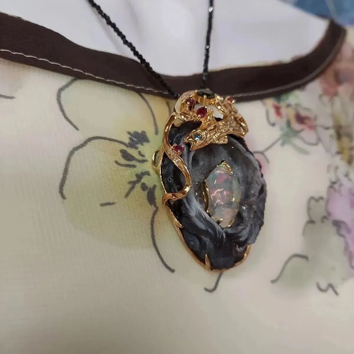 K18 トルマリン ネックレス トップ ブローチ ダイヤモンド ゴールド K18 トルマリン ネックレス トップ ブローチ ダイヤモンド ゴールド