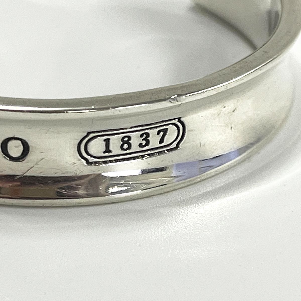 美品 Tiffany&Co. ティファニー 1837 ナロー カフ バングル ティファニー 1837 ブランドロゴ シルバーカフ ナローバングル