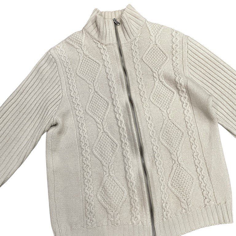 C.P. COMPANY ケーブル編みジップアップドライバーズニット