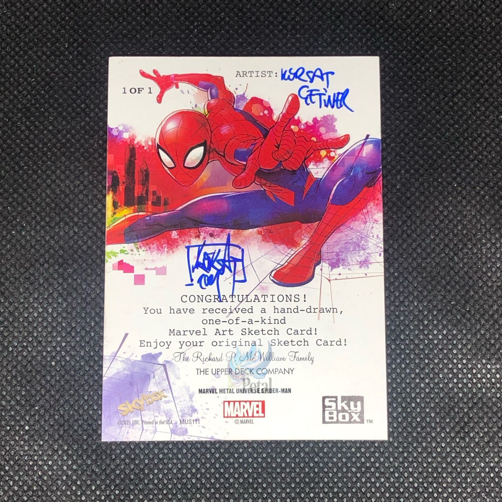 2021 Upper Deck Marvel Metal Universe Spider-Man スケッチカード 