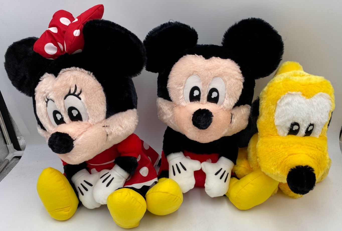 極美品】ミッキー＆ミニー＆プルート うるりぃみぃ ぬいぐるみ 3点