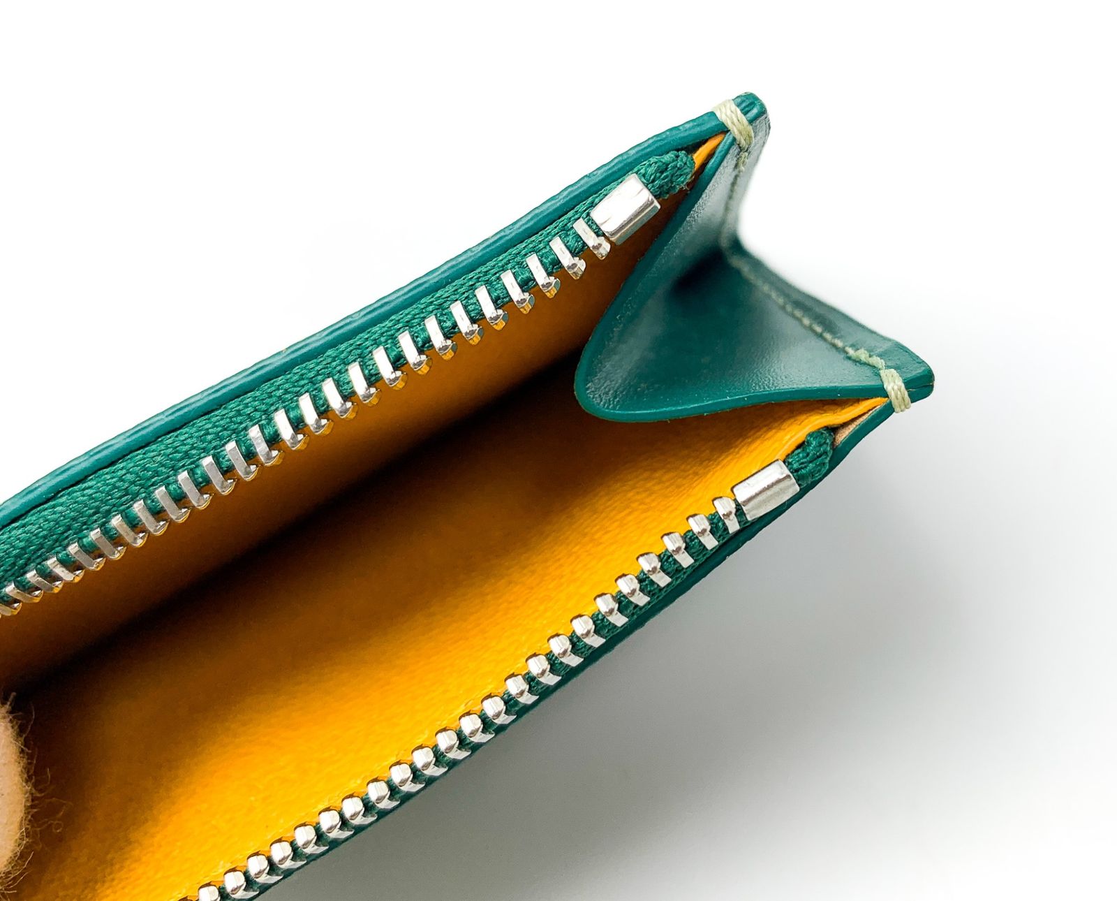 GOYARD ゴヤール 緑 グリーン ブルボン ジップ付きカード