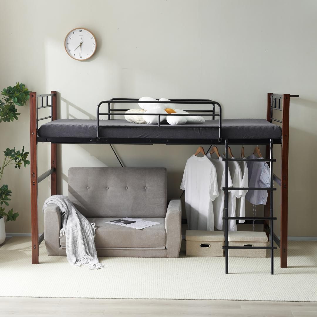 ロフトベッド パイプベッド シングル 耐荷重150kg 高さ109m ハイベッド ロフトベッド パイプベッド シングル 耐荷重150kg 高さ140cm